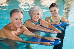 seniors in pool enjoying recreational programs