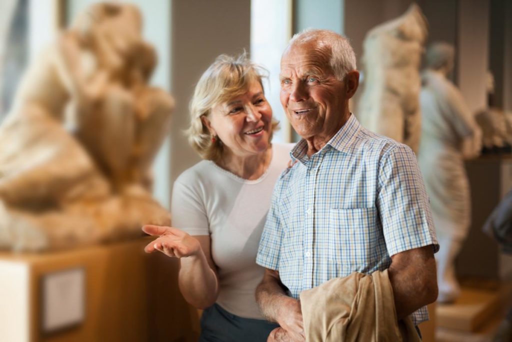 seniors enjoy a fun and safe outing to a museum