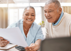 a person talks to another person about estate planning for seniors